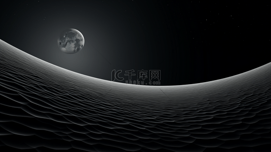 月球背景图片_黑夜月球月光下沙漠背景11