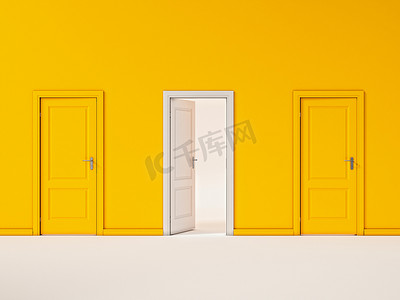 黄墙，图商务门上白门