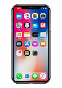 新苹果 iphone X 前视图白色背景