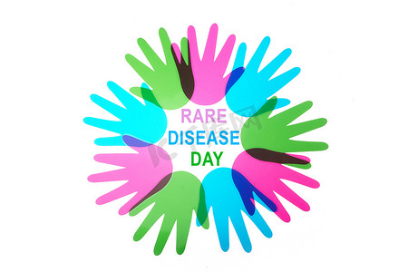 Rare Disease Day Poster or Banner Background. Top view