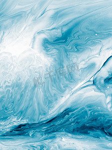 艺术字亲子游摄影照片_蓝色创意抽象手绘背景, 大理石纹理, 抽象海洋, 布面油画碎片。现代艺术。当代艺术.