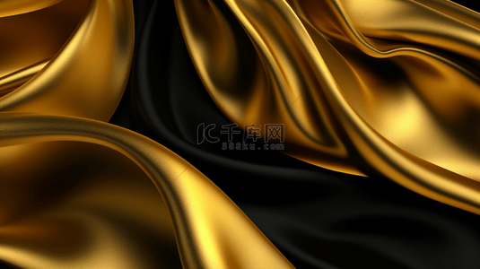 黑黄背景背景图片_奢华的黄金丝流动波纹时尚背景，适用于演示文稿的近景背景。