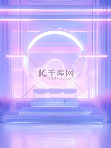 极简舞台设计效果图梦幻粉紫色彩12
