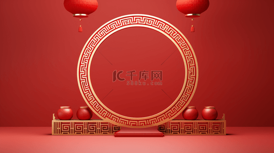 复古背景图片_复古中国风窗花春节背景1