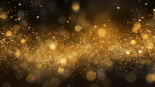 金色微粒子背景图片_Vector抽象豪华黑色背景，附有金色闪粉。