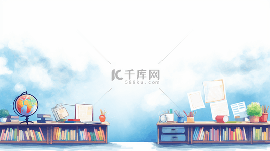 学习背景背景图片_手绘文艺小清新开学季背景7