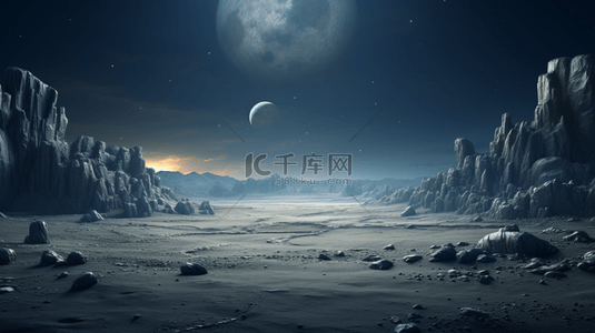 月球星球宇宙探索简约背景20