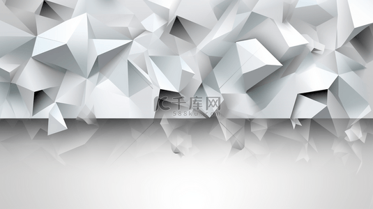 灰白色几何背景图片_未来感的灰白色水晶马赛克几何横幅向量图。