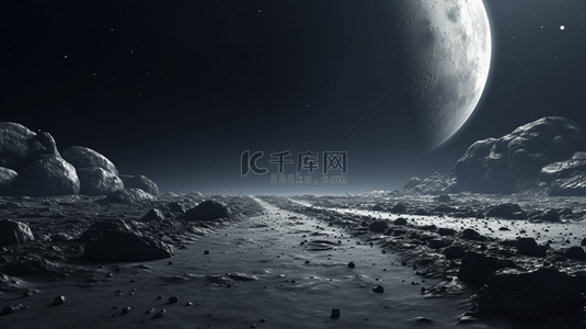 月球背景图片_科技感星球宇宙月球探索背景20