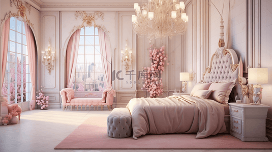 古典欧式公主风卧室背景2