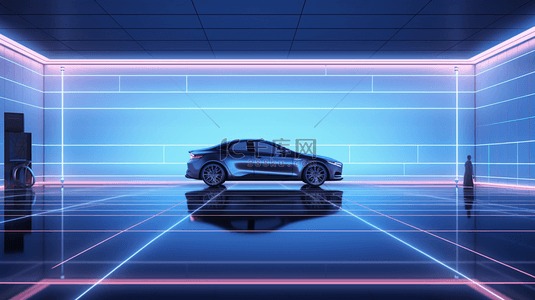 C4D科技感新型汽车展示厅背景