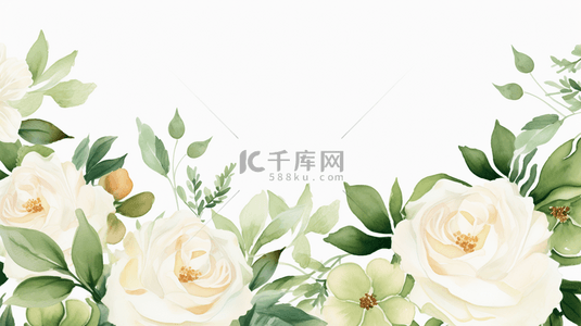 婚礼邀请函模板背景图片_豪华美丽花卉模板背景