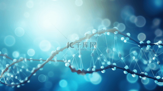 摘要：DNA螺旋扭曲的抽象形状、遗传复制、风格化技术形状的海报或封面。