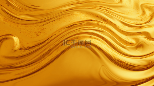 抽象流动液体背景图片_金色流体泄漏融化的波动流动抽象背景液体金属的运动闪闪发光