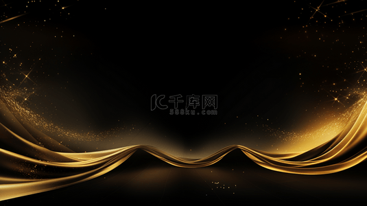 黑背景图片_颁奖提名仪式金色波浪豪华背景，闪闪发光的高光点。