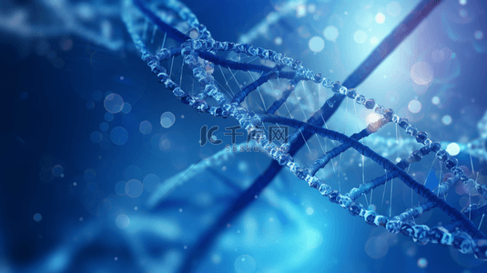 技术海报背景背景图片_摘要：DNA螺旋扭曲的抽象形状、遗传复制、风格化技术形状的海报或封面。