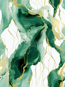 绿色烫金大理石纹理抽象背景2