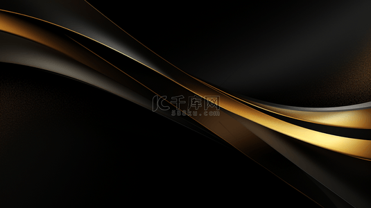 抽象现代设计，黑色背景配上奢华的金色元素，矢量插图。