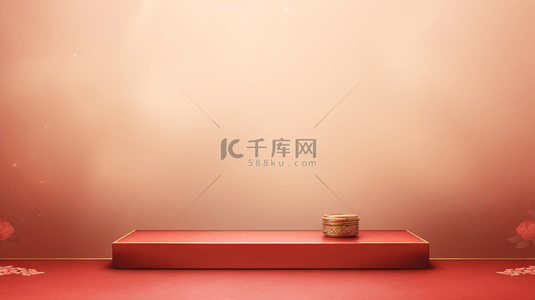 简约中秋背景图片_简约中秋新年古典电商展示台背景4