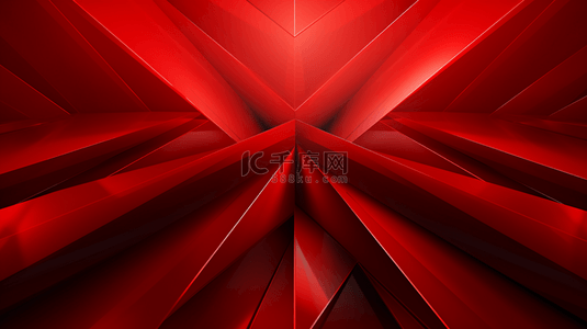 红色立体万花筒几何抽象背景8