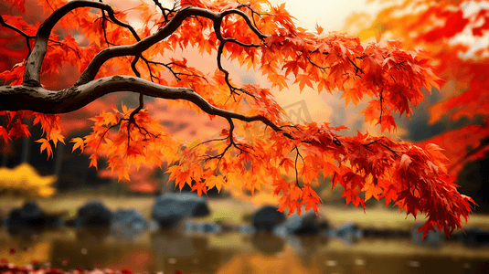秋天的枫树枫叶摄影