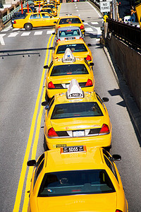 纽约黄色出租车的队伍