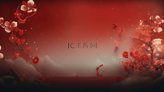 展示墙背景图片_红色C4D中国风春节电商背景6