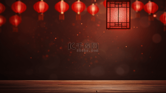 暖色中国风春节复古灯笼背景9