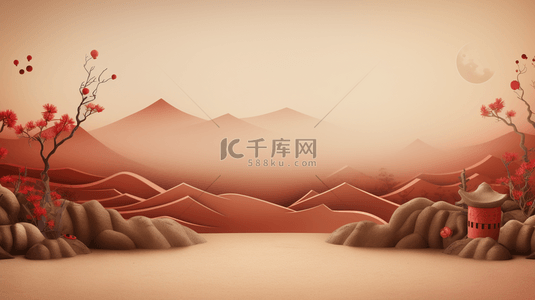 古风C4D迎春节电商背景17