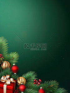 礼物背景图片_圣诞节日装饰绿色背景20