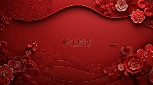 展示墙背景图片_红色C4D中国风春节电商背景14