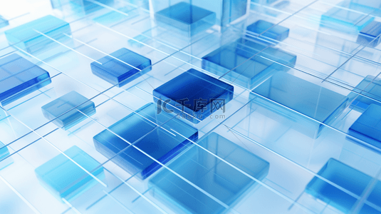 蓝色科技感信息数字化立体背景12