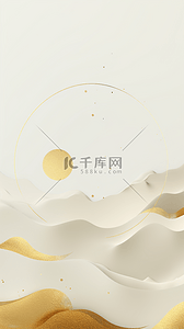 闰中秋月背景图片_金色箔金创意中秋节抽象中秋节背景14