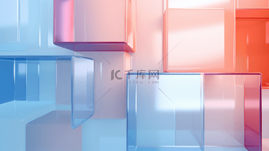 创意马卡龙背景图片_彩色现代感几何立体创意背景4