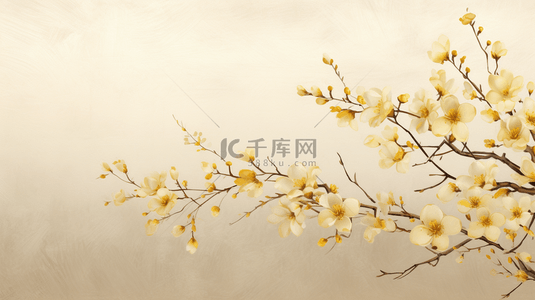 手绘清新小鲜花春节装饰背景9