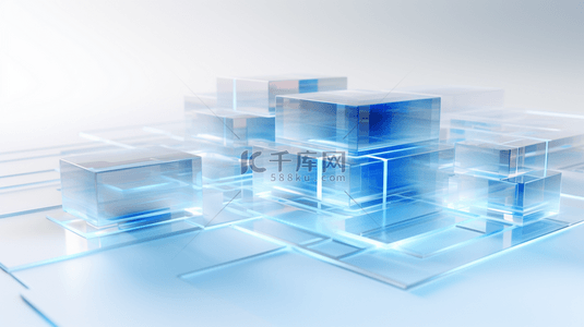 科技感芯片背景图片_蓝色科技感信息数字化立体背景1