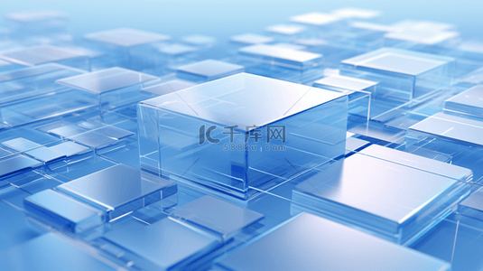几何立体背景图片_蓝色科技感信息数字化立体背景16