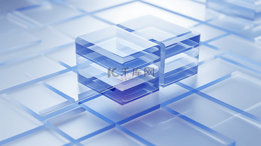 矩形立体背景图片_蓝色科技感信息数字化立体背景13
