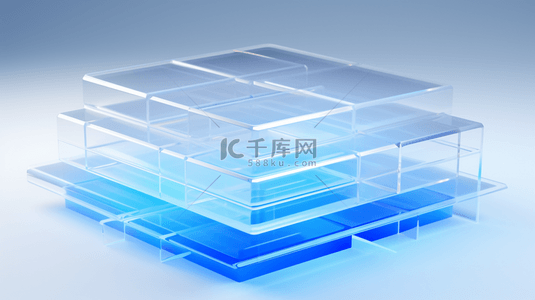 矩形立体背景图片_蓝色科技感信息数字化立体背景15