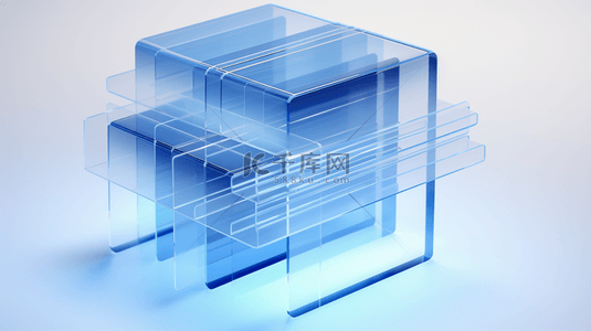矩形立体背景图片_蓝色科技感信息数字化立体背景25