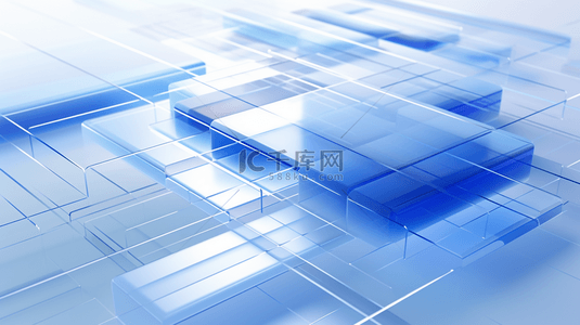 矩形立体背景图片_蓝色科技感信息数字化立体背景3