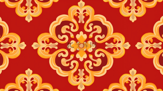 红金新年花纹中国风传统花纹