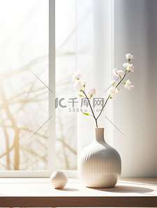 桌子背景图片_明亮客厅的桌子陶瓷花瓶家居背景20