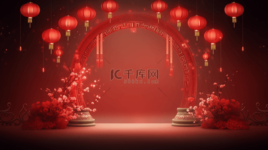 红色中国风传统古典吉祥喜庆背景10