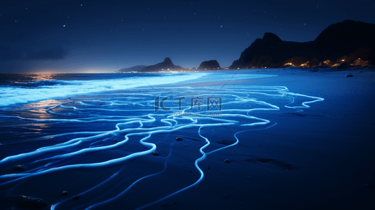 海浪礁石背景图片_蓝色星辰大海广阔壮观创意背景27