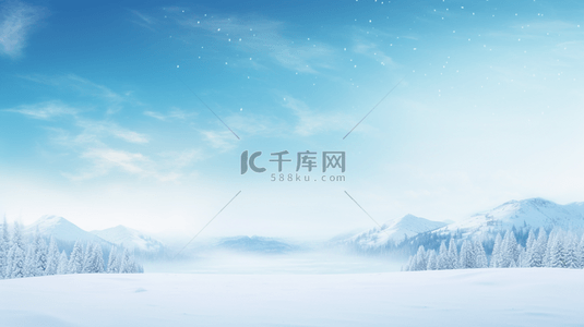 唯美雪地背景图片_蓝色冰天雪地里唯美创意背景20