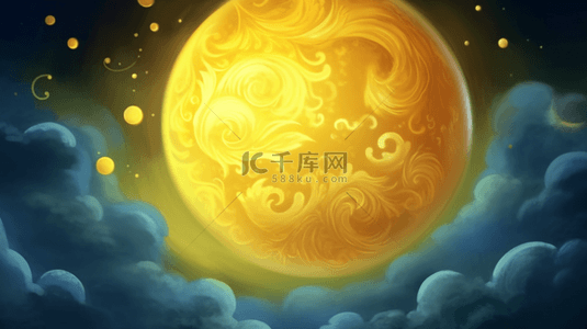 创意中秋节金色月亮背景