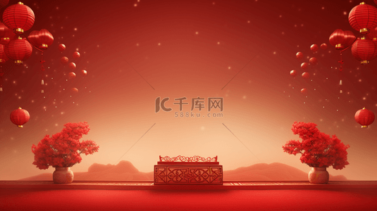 红色中国风传统古典吉祥喜庆背景8