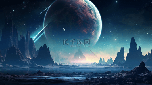 山体文理背景图片_科技感浩瀚星空创意背景15