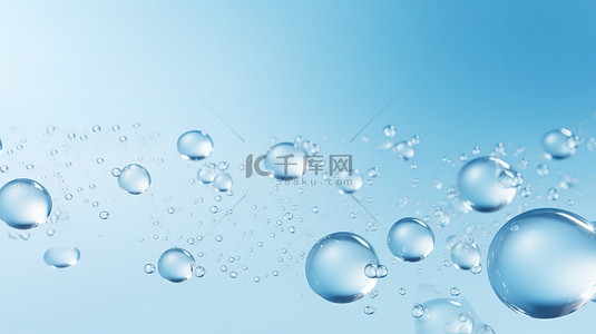 气泡水自然光蓝色背景17